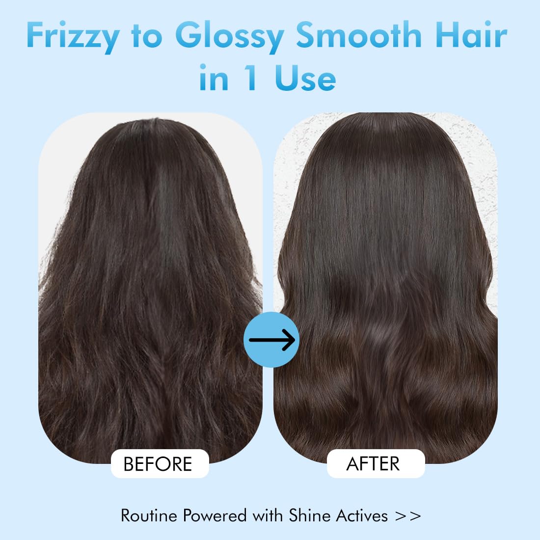 mcaffeine Glass Hair Wash Duo, Glossy Hair Shampoo 250ml + Shine Intensifier Conditioner 200g, Shine Complex with Glycolic & 