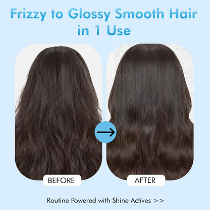 mcaffeine Glass Hair Wash Duo, Glossy Hair Shampoo 250ml + Shine Intensifier Conditioner 200g, Shine Complex with Glycolic & 