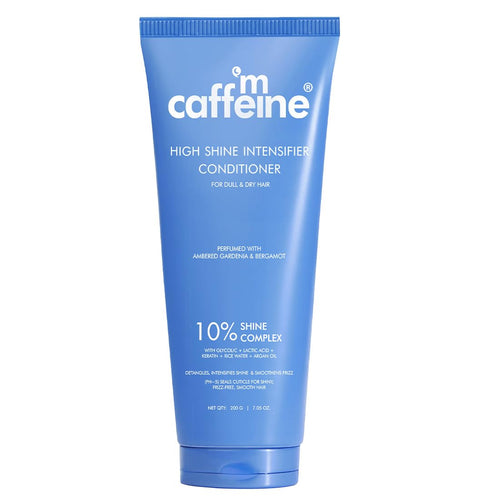 mCaffeine Glossy Hair Conditioner with 10% Shine Complex, 200ml, Glycolic Acid & Hydrolyzed Keratin, Unisex