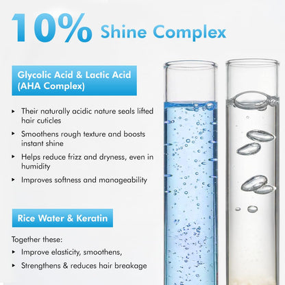 mCaffeine Glossy Hair Conditioner with 10% Shine Complex, 200ml, Glycolic Acid & Hydrolyzed Keratin, Unisex - packaging