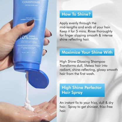 mCaffeine Glossy Hair Conditioner with 10% Shine Complex, 200ml, Glycolic Acid & Hydrolyzed Keratin, Unisex - close-up detail