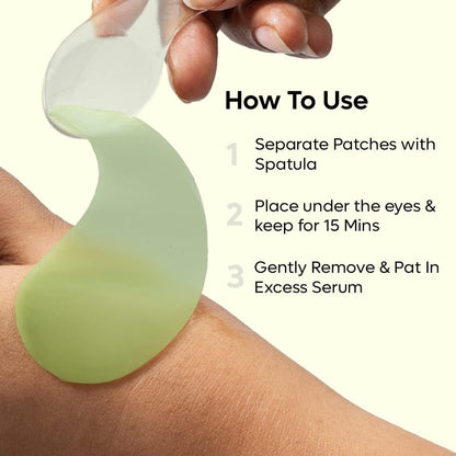 mcaffeine Green Tea Hydrogel Under Eye Patches, 1% Caffeine, Multi-Peptides, Vitamin E, 15 Pairs - ingredients panel