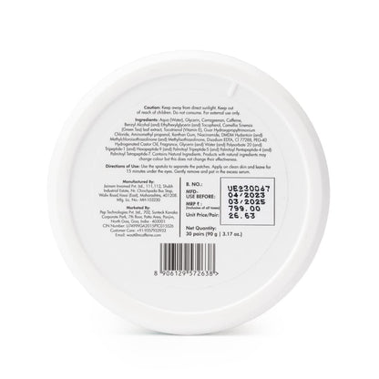 mcaffeine Green Tea Hydrogel Under Eye Patches, 1% Caffeine, Multi-Peptides, Vitamin E, 15 Pairs - in use