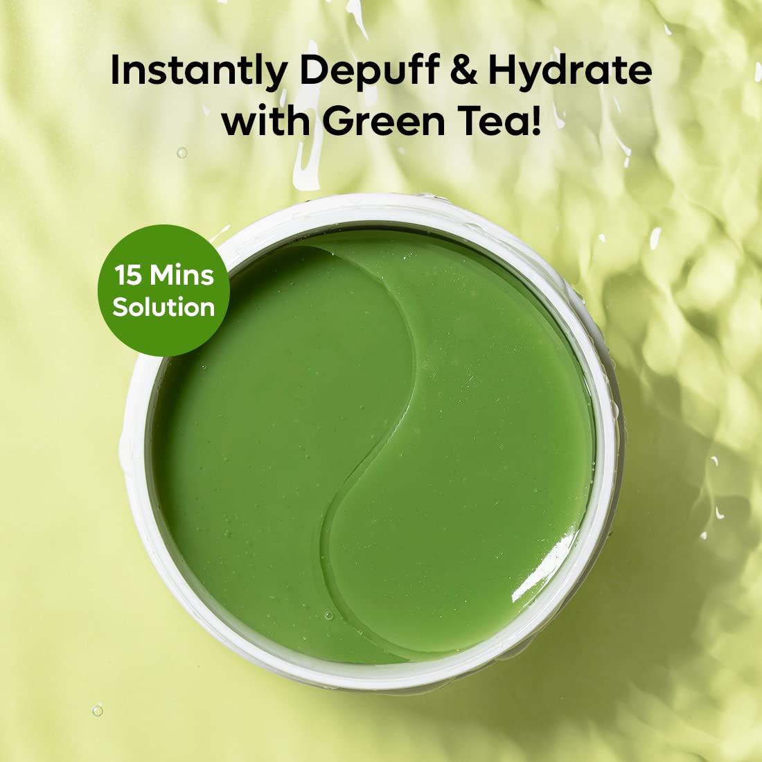 mcaffeine Green Tea Hydrogel Under Eye Patches, 30 Pairs, 90ml, Unisex - front view