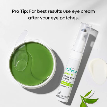 mcaffeine Green Tea Under Eye Cream with 3% Caffeine, 1.5% Vitamin C, Peptides, 15ml, Steel Ball Applicator, Unisex - ingredi