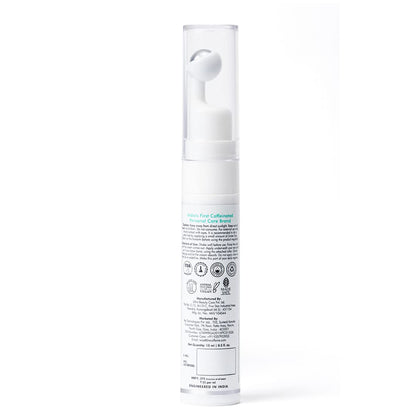 mcaffeine Green Tea Under Eye Cream with 3% Caffeine, 1.5% Vitamin C, Peptides, 15ml, Steel Ball Applicator, Unisex - in use