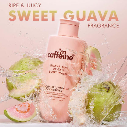 mcaffeine Guava Tini Body Wash & Sweet Escape Body Lotion Set, 300ml Each, with Glycolic Acid, Kojic Acid & Niacinamide, PETA