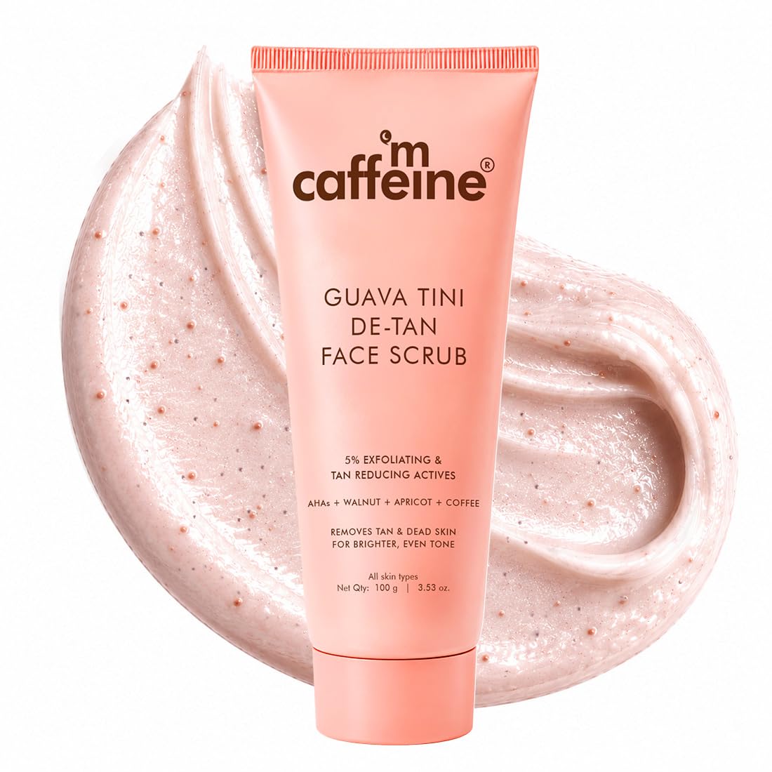 mcaffeine Guava Tini Face Scrub, 100g, Unisex, Physical & Chemical Exfoliants, PETA Certified