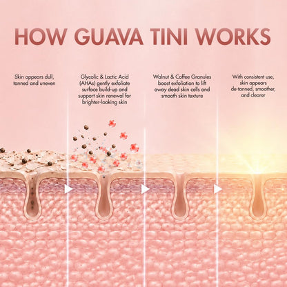 mcaffeine Guava Tini Face Scrub, 100g, Unisex, Physical & Chemical Exfoliants, PETA Certified - label detail