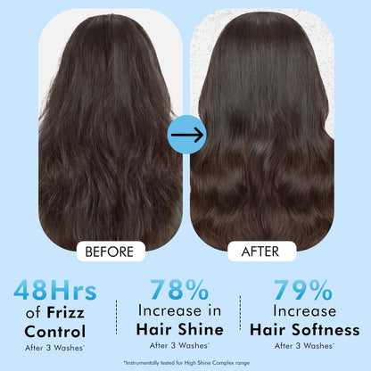 mcaffeine High Shine Glossy Hair Shampoo, 250ml, 3% Shine Complex with Glycolic Acid & Hyaluronic Acid, Unisex - back view