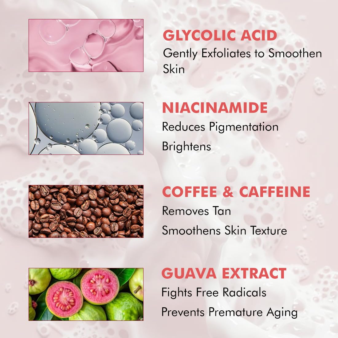 mCaffeine Kojic Acid Glutathione Soap Bar, 1% Formula, 3x100g, Niacinamide, Glycolic Acid, Guava Scent - packaging