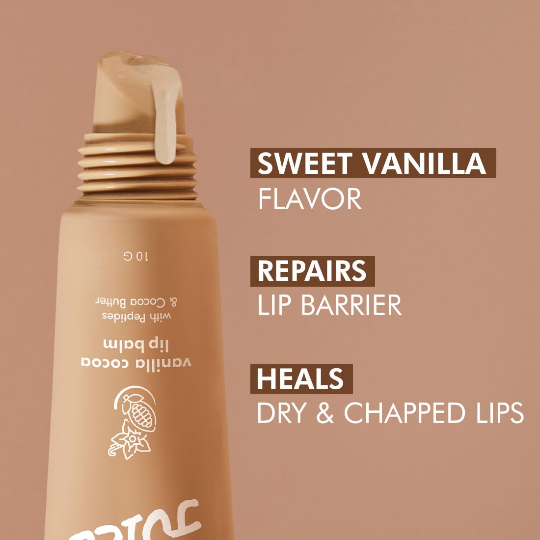 mCaffeine Lip Juice Tinted Lip Balm - Berry Blush | 24 hrs Moisturization | With Peptides, Cocoa Butter & Vitamin E | Dry & C