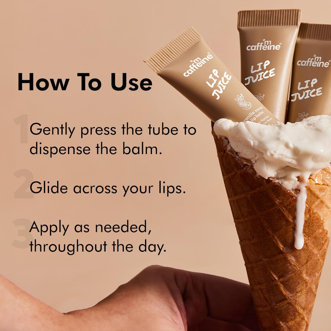 mCaffeine Lip Juice Tinted Lip Balm - Berry Blush | 24 hrs Moisturization | With Peptides, Cocoa Butter & Vitamin E | Dry & C