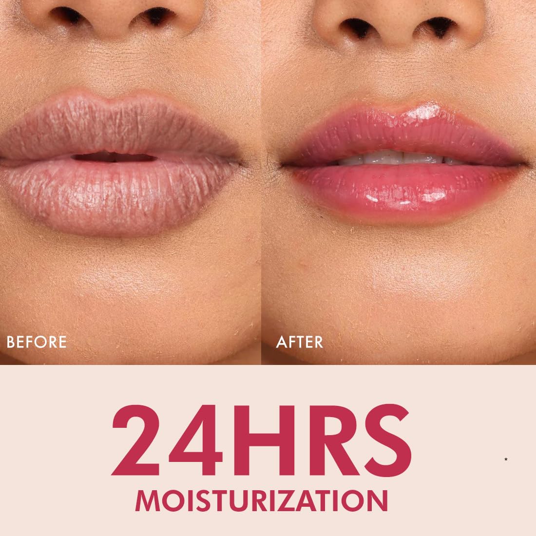 mCaffeine Lip Juice Tinted Lip Balm - Berry Blush | 24 hrs Moisturization | With Peptides, Cocoa Butter & Vitamin E | Dry & C