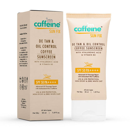 mcaffeine Matte Sunscreen SPF 50, 50ml Gel Cream, Water Resistant, Zero White Cast, Unisex for All Skin Types