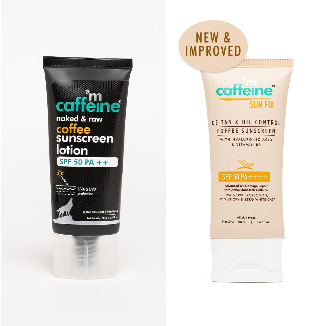 mcaffeine Matte Sunscreen SPF 50, 50ml Gel Cream, Water Resistant, Zero White Cast, Unisex for All Skin Types - front view