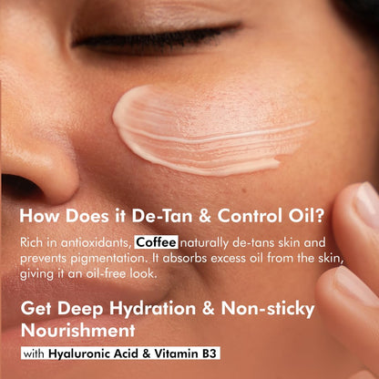 mcaffeine Matte Sunscreen SPF 50, 50ml Gel Cream, Water Resistant, Zero White Cast, Unisex for All Skin Types - label detail