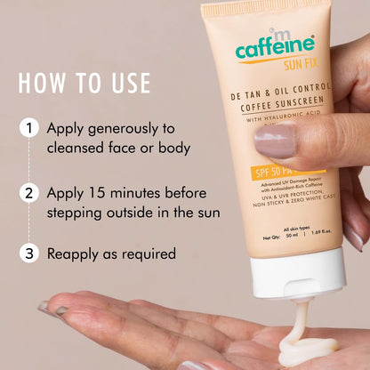 mcaffeine Matte Sunscreen SPF 50, 50ml Gel Cream, Water Resistant, Zero White Cast, Unisex for All Skin Types - ingredients p