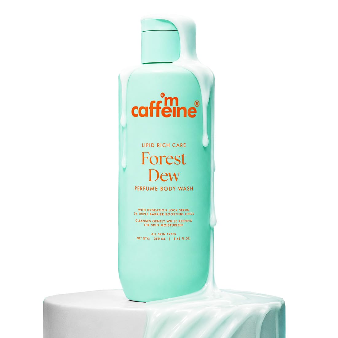 mcaffeine Milky Body Wash Gel with Glycerin, Betaine, Lipids, Coconut Oil, 250ml, Forest Dew Fragrance, Unisex, Adult