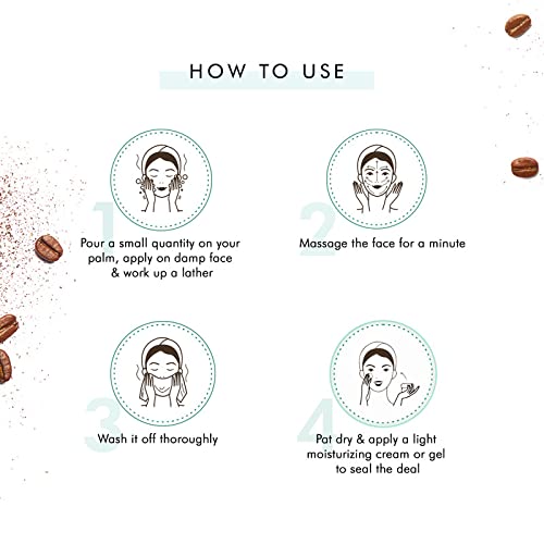 mcaffeine Naked & Raw Coffee Face Wash, 100ml, Vegan, Cruelty-Free, Dermatologically Tested, Unisex - label detail (12)