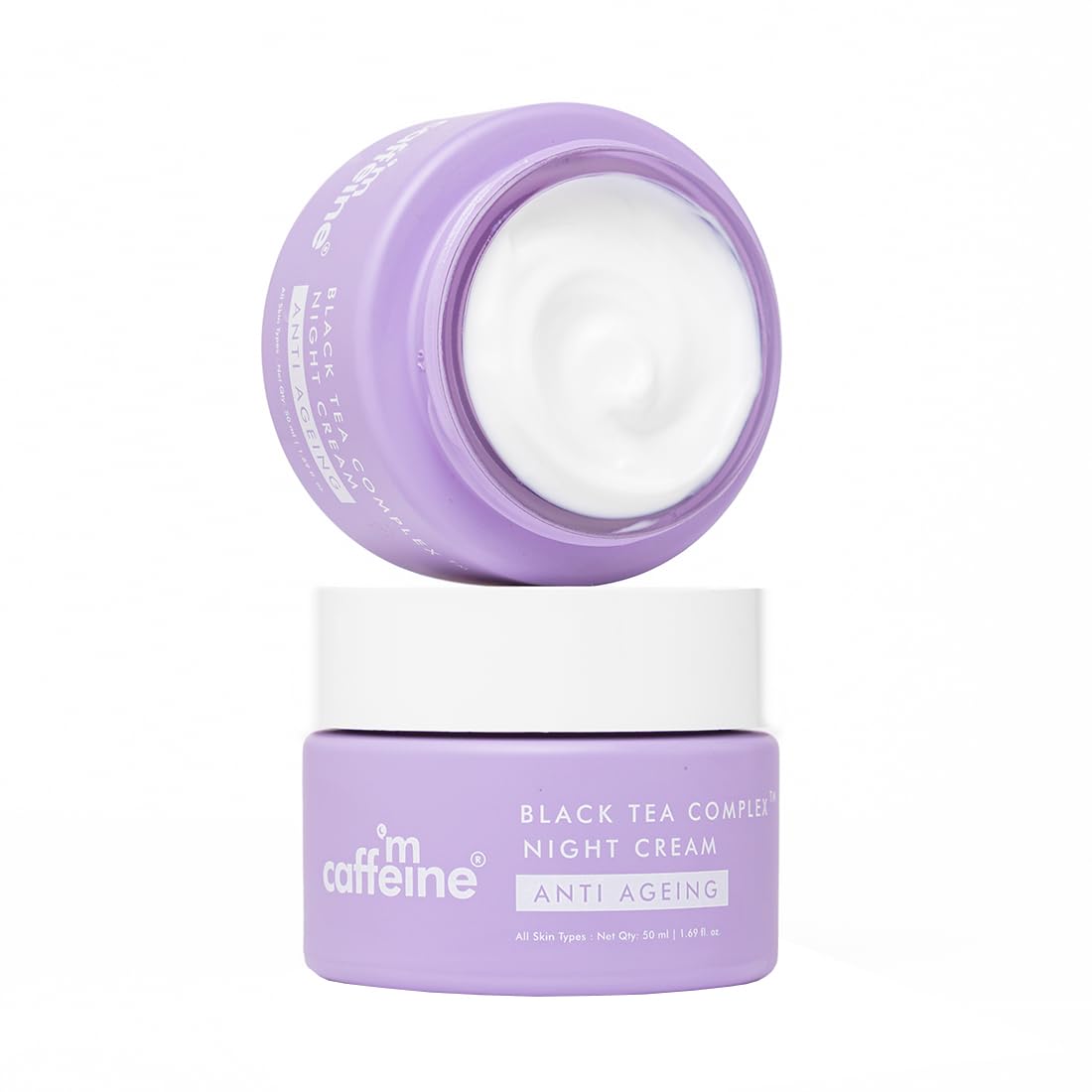mcaffeine Night Cream with Black Tea Complex, Vegan Collagen Peptide, Hyaluronic Acid, 50ml, Unisex