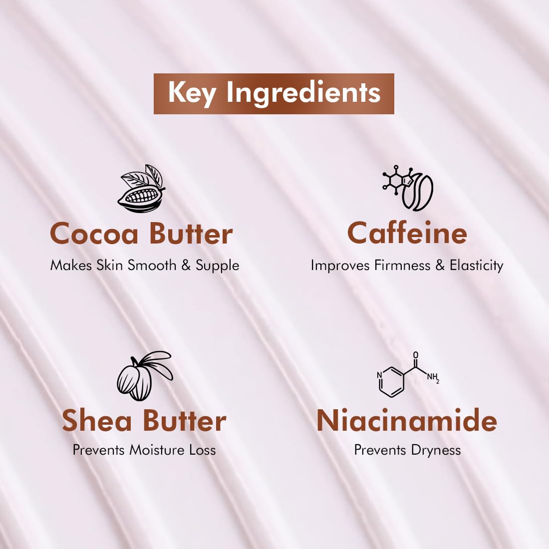 mCaffeine Perfume Body Lotion, 300ml, Niacinamide, Cocoa Butter, Shea Butter, Aquatic Beachy Scent - close-up detail