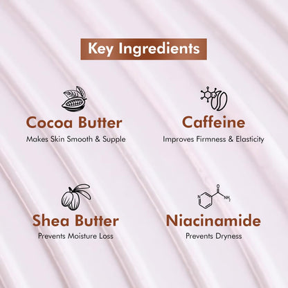 mCaffeine Perfume Body Lotion, 300ml, Niacinamide, Cocoa Butter, Shea Butter, Aquatic Beachy Scent - close-up detail