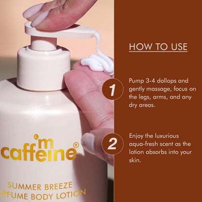 mcaffeine Perfume Body Lotion Combo, 300ml x 2, Niacinamide Cocoa Shea Butter, Sweet Escape Summer Breeze Scents - ingredient