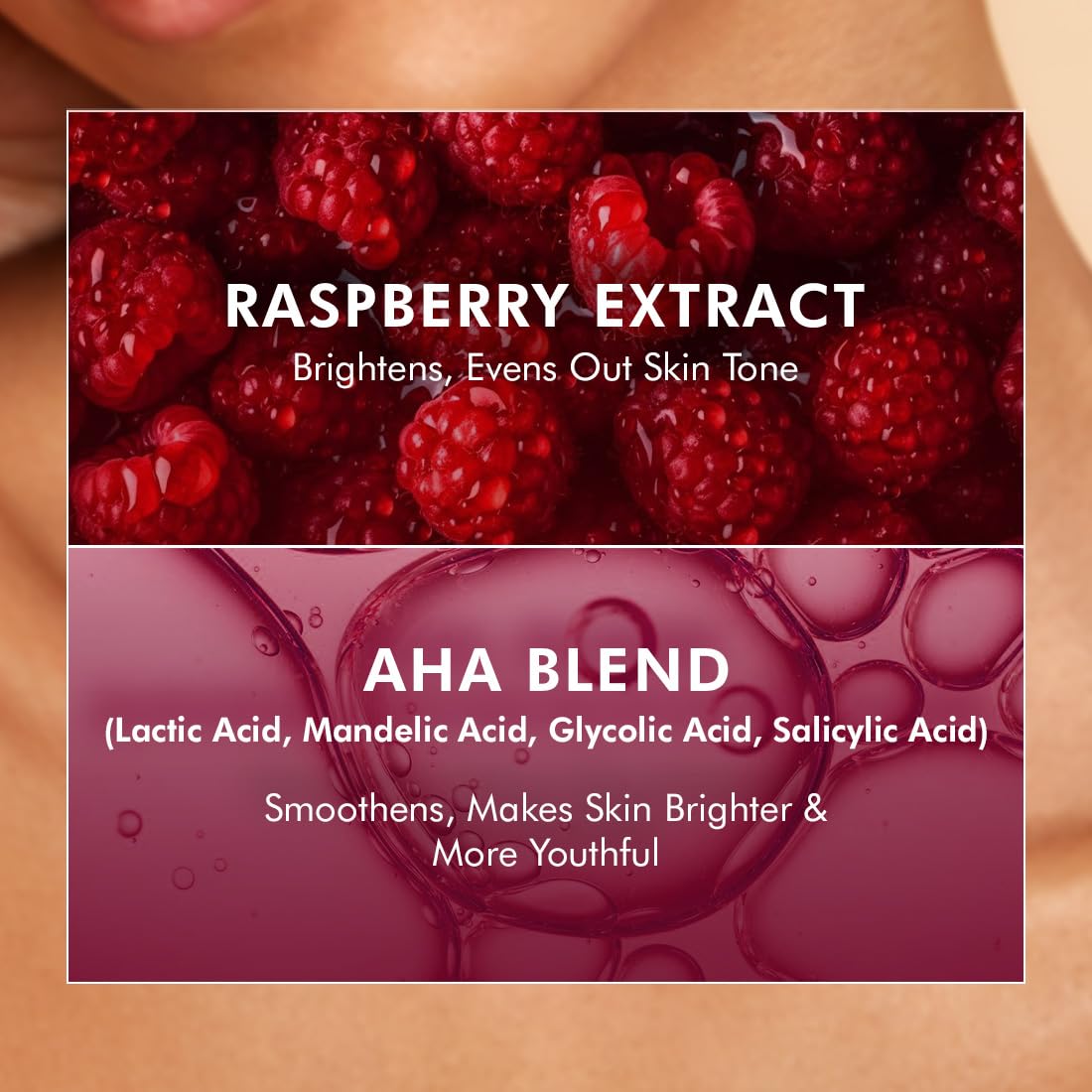 mcaffeine Raspberry Body Scrub, 175g, with AHAs, Niacinamide, Vitamin C, Unisex, PETA Certified - back view