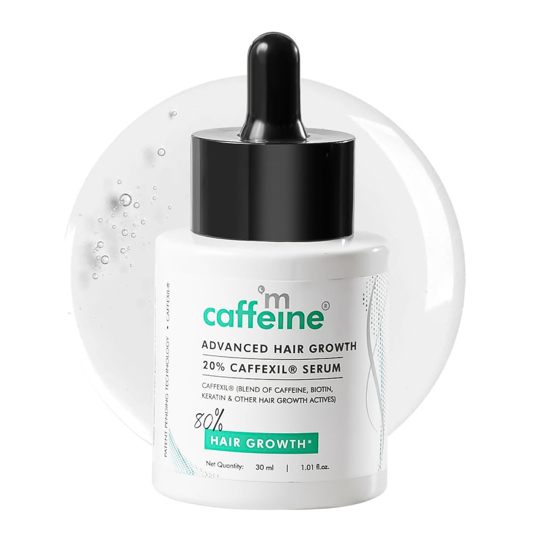 Mcaffeine Serum With 20% Caffexil Advanced, Biotin, Keratin & Rosemary | 80% Hair Growth, Increase Density & Control Fall | N