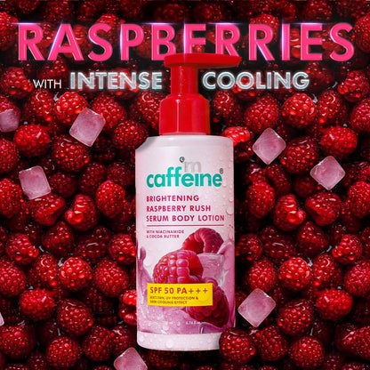mcaffeine SPF 50 PA+++ Body Lotion, 200ml, with Raspberry Extract, Niacinamide, Coffee, Vitamin C, Unisex - back view