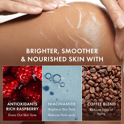 mcaffeine SPF 50 PA+++ Body Lotion, 200ml, with Raspberry Extract, Niacinamide, Coffee, Vitamin C, Unisex - close-up detail