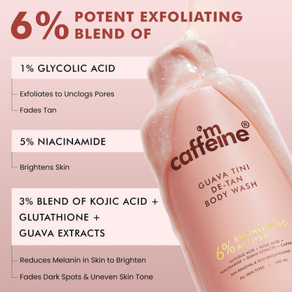 mCaffeine Summer Scent Duo Body Wash and Lotion Set, 2 Items, Glycolic Acid Formula, PETA Certified, Unisex Adult - back view