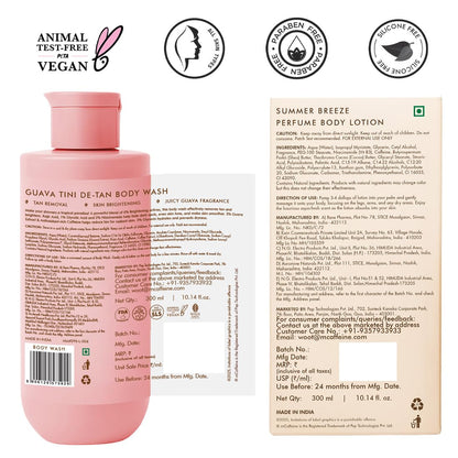 mCaffeine Summer Scent Duo Body Wash and Lotion Set, 2 Items, Glycolic Acid Formula, PETA Certified, Unisex Adult - size and