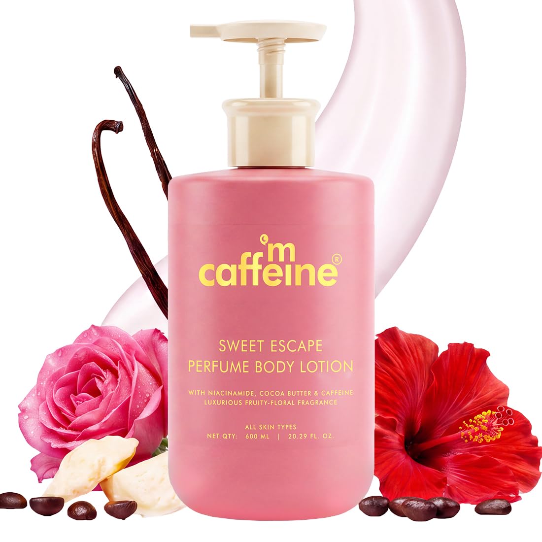 mcaffeine Sweet Escape Perfume Body Lotion 300ml with Niacinamide, Cocoa Butter, Shea Butter, Fruity-Floral Fragrance, Unisex