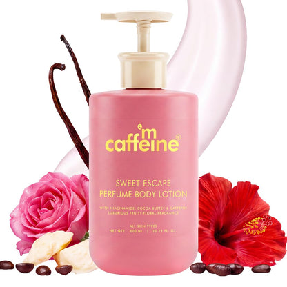 mcaffeine Sweet Escape Perfume Body Lotion 300ml with Niacinamide, Cocoa Butter, Shea Butter, Fruity-Floral Fragrance, Unisex