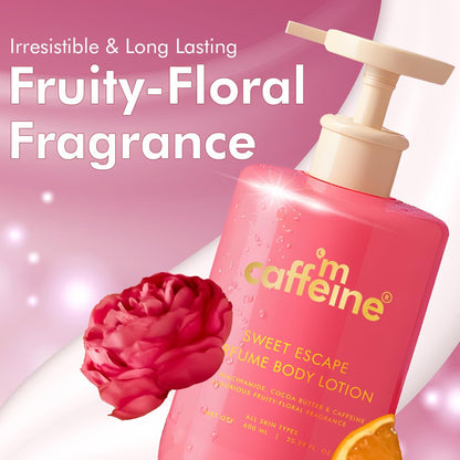 mcaffeine Sweet Escape Perfume Body Lotion 300ml with Niacinamide, Cocoa Butter, Shea Butter, Fruity-Floral Fragrance, Unisex