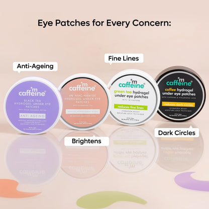 mcaffeine Under Eye Serum Patches, 4% Niacinamide & Kombucha Tea Hydrogel, 15 Pairs, Unisex - in use