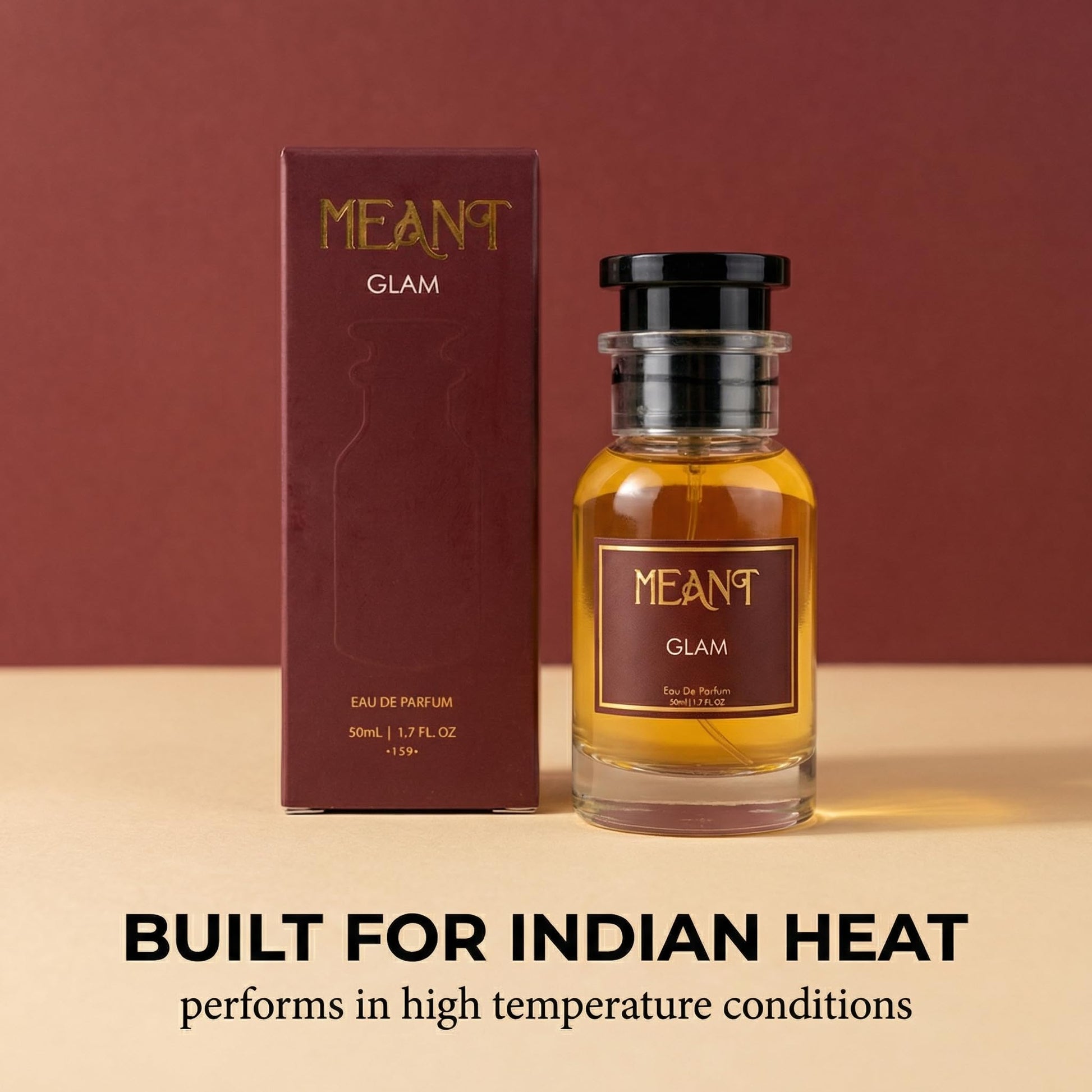 MEANT GLAM Eau De Parfum for Women, 50ml, Warm Gourmand, 30% Oil Concentration - ingredients panel