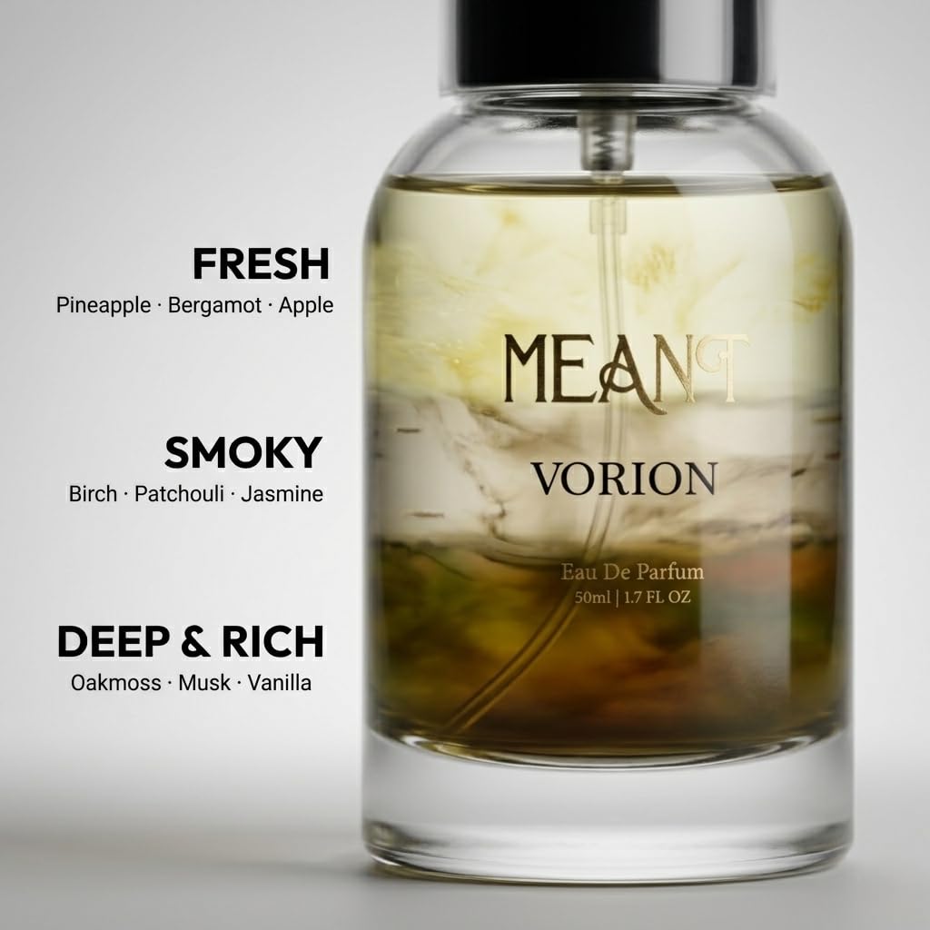 MEANT Vorion Eau de Parfum for Men, 50ml, Fresh Woody Smoky Scent, 12+ Hour Wear - back view
