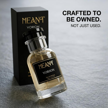 MEANT Vorion Eau de Parfum for Men, 50ml, Fresh Woody Smoky Scent, 12+ Hour Wear - size and scale