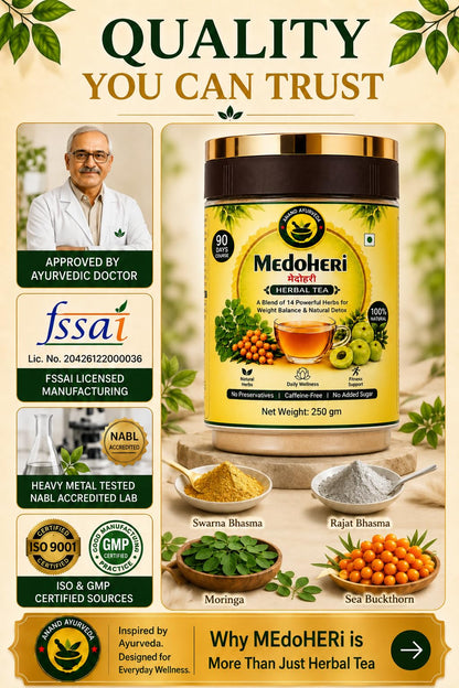 MEdoHERi Herbal Tea | Ayurvedic Blend |14 Herbs - close-up detail