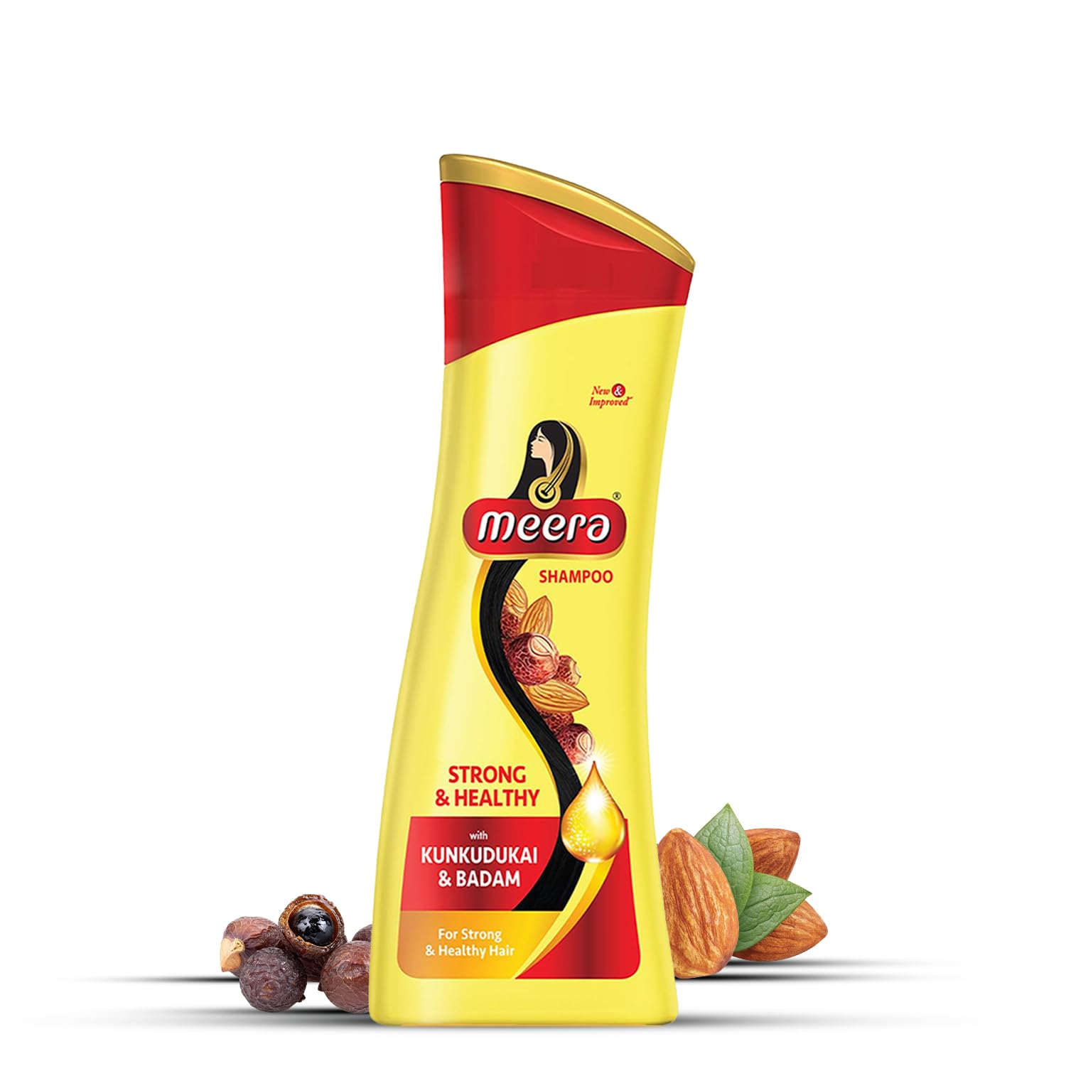 Meera Strong and Healthy Shampoo with Almond and Kunkudukai for Men and Women, Unisex Botanical Hair Cleanser (9)