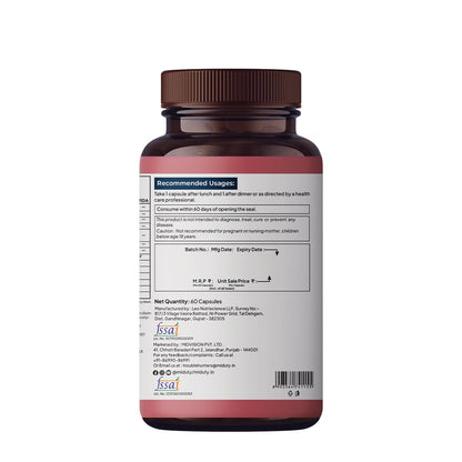 Miduty KSM-66 Ashwagandha Herbal Supplement with Holy Basil and L-Theanine, Adult, 60 Capsules, 90g - size and scale