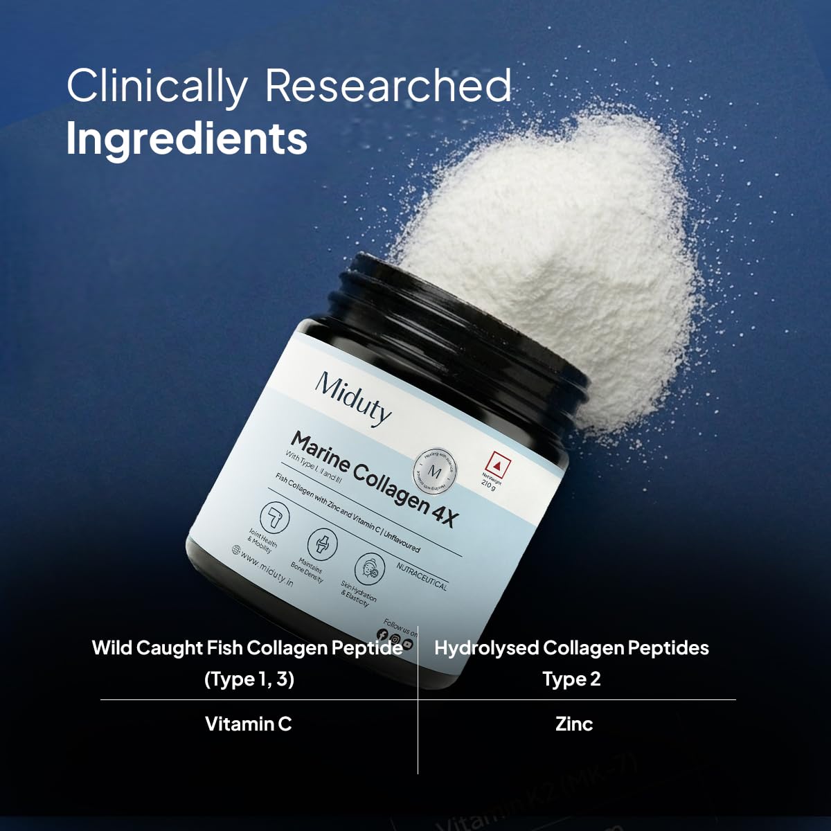Miduty Plant Based Collagen Builder Powder, 250g, Vegan Nutritional Supplement - close-up detail (15)