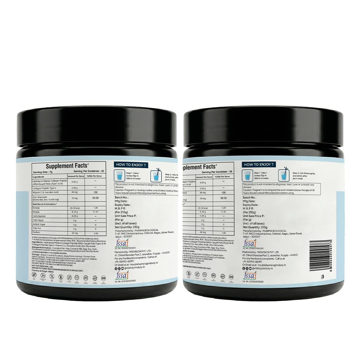 Miduty Plant Based Collagen Builder Powder, 250g, Vegan Nutritional Supplement - in use (16)
