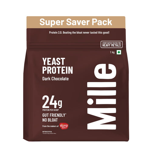 Millé: A Supergrain Co. Dark Chocolate Fermented Yeast Plant Protein Powder, Vegan, Dairy-Free, Soy-Free, Gluten-Free, Monk F
