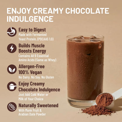 Millé: A Supergrain Co. Dark Chocolate Fermented Yeast Plant Protein Powder, Vegan, Dairy-Free, Soy-Free, Gluten-Free, Monk F