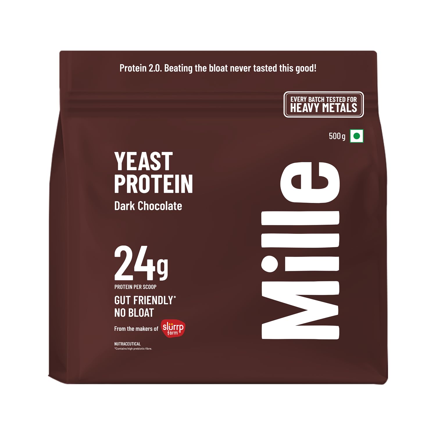 Millé: A Supergrain Co. Dark Chocolate Fermented Yeast Plant Protein Powder, Vegan, Dairy-Free, Soy-Free, Gluten-Free, Monk F