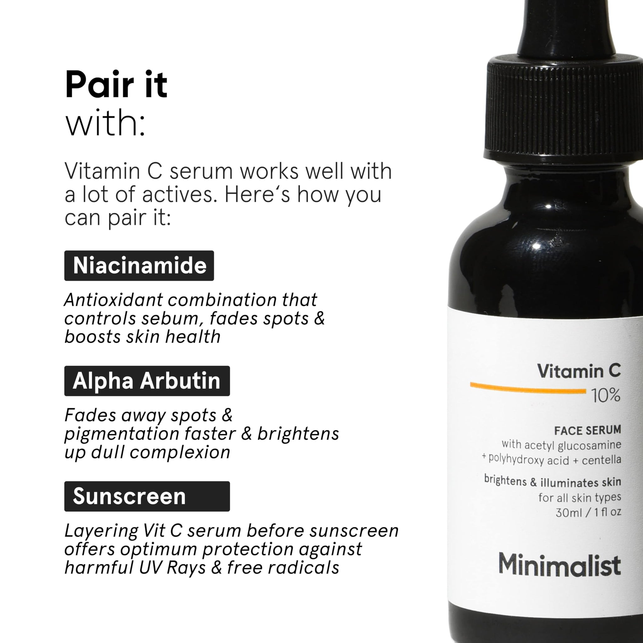 Minimalist 10% Ethyl Ascorbic Acid Vitamin C Serum, Stable Formula, Skin Care Serum - close-up detail (15)
